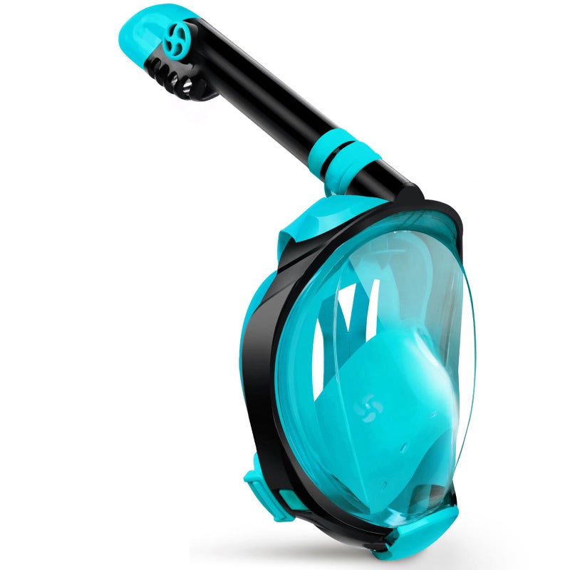 Greatever G2 Full Face Snorkel Mask with Latest Dry Top System,Foldable 180 Degree Panoramic View Snorkeling Mask with Camera Mount,Safe Breathing,Anti-Leak&Anti-Fog - Image 1